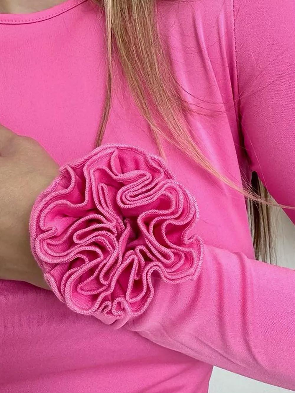 3D Floral Slim-Fit Long Sleeve T-Shirt | NCS
