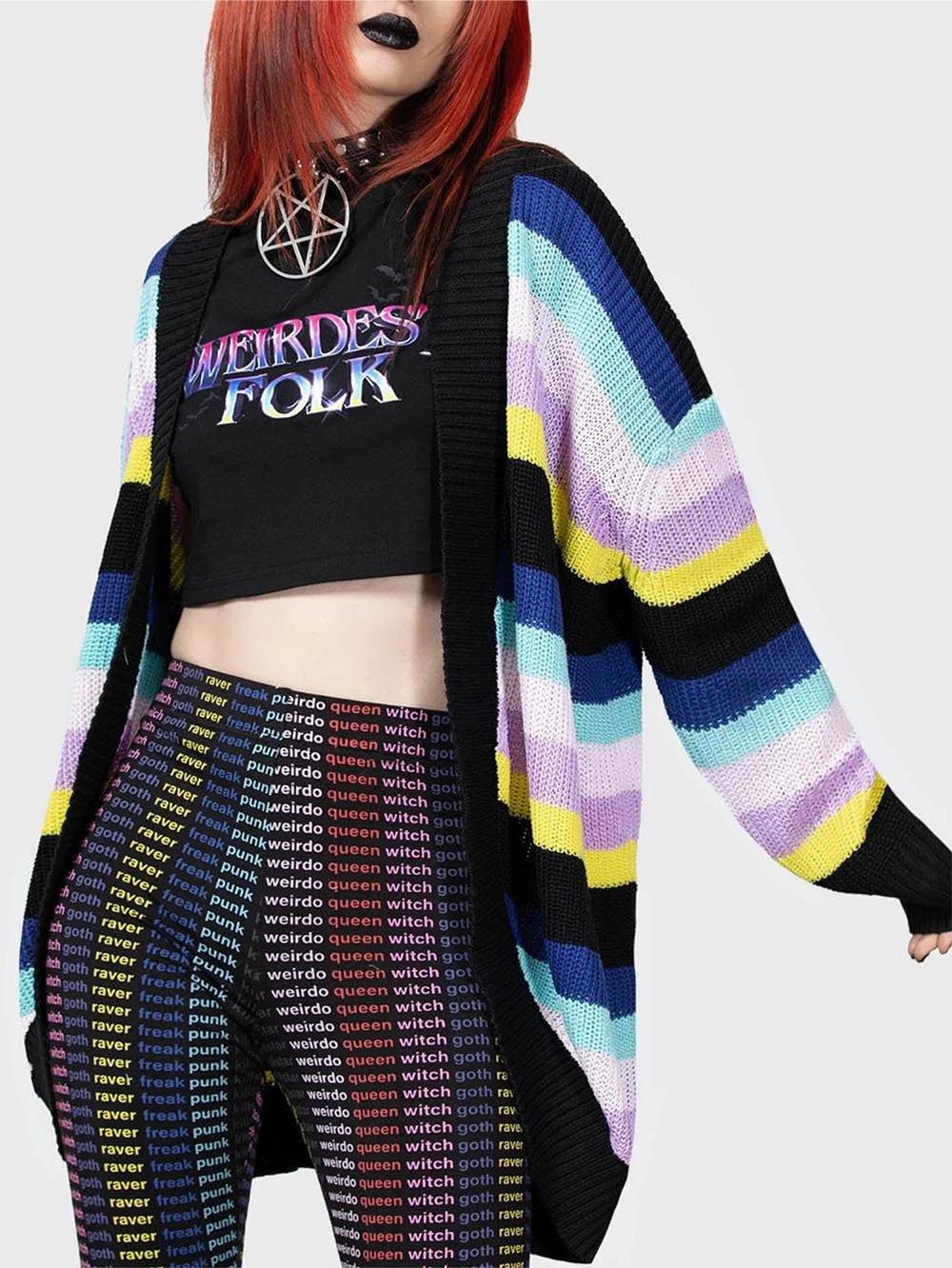 Women's Halloween Striped Knit Cardigan Sweater | NCS